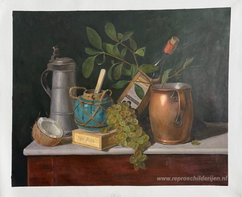 Gewoon dessertje – met de hand geschilderde reproductie, foto van het voltooide schilderij