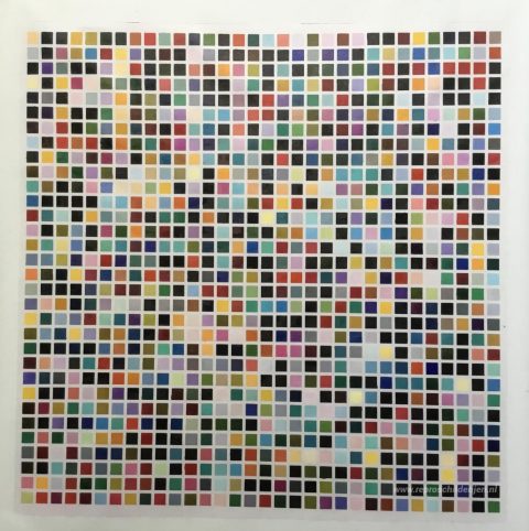 1024 kleuren – met de hand geschilderde reproductie, foto van het voltooide schilderij