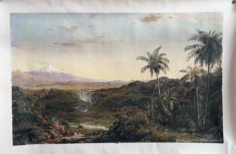 Cotopaxi – met de hand geschilderde reproductie, foto van het voltooide schilderij