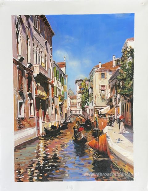 Venetië – met de hand geschilderde reproductie, foto van het voltooide schilderij