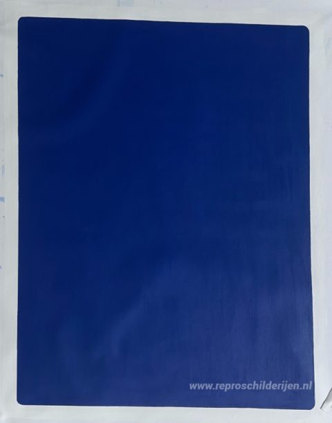 Internationaal Klein Blauw – met de hand geschilderde reproductie, foto van het voltooide schilderij