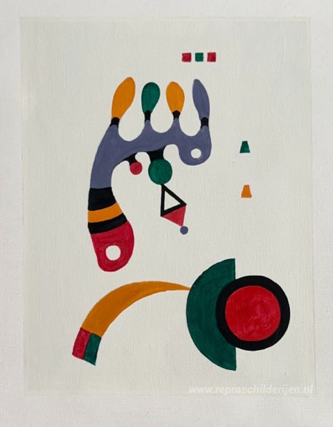 Samenstelling – met de hand geschilderde reproductie, foto van het voltooide schilderij