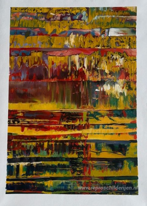 Abstract schilderij 780-1 – met de hand geschilderde reproductie, foto van het voltooide schilderij