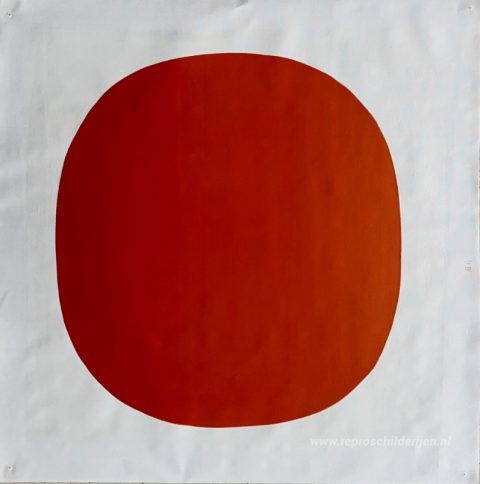 586/69 (afgerond rood) – met de hand geschilderde reproductie, foto van het voltooide schilderij