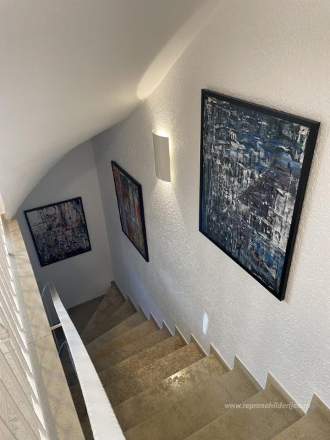 Abstract beeld – met de hand geschilderde reproductie, foto van het voltooide schilderij