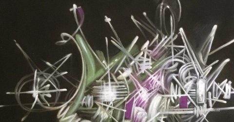 polemonie – met de hand geschilderde reproductie, foto van het voltooide schilderij