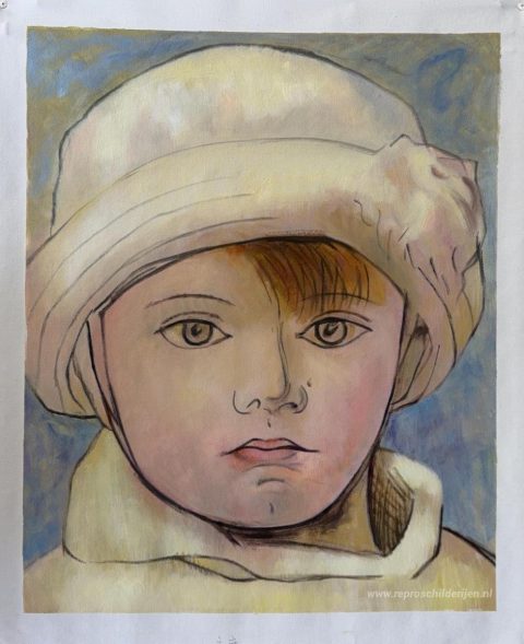 Portret van Paulo, zoon van de kunstenaar – met de hand geschilderde reproductie, foto van het voltooide schilderij