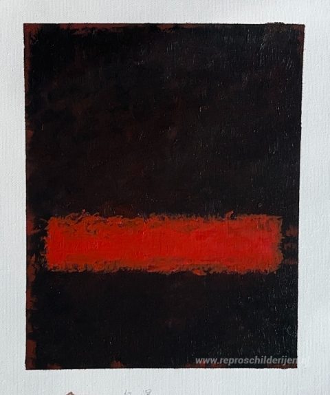 Zwart, rood en zwart – met de hand geschilderde reproductie, foto van het voltooide schilderij