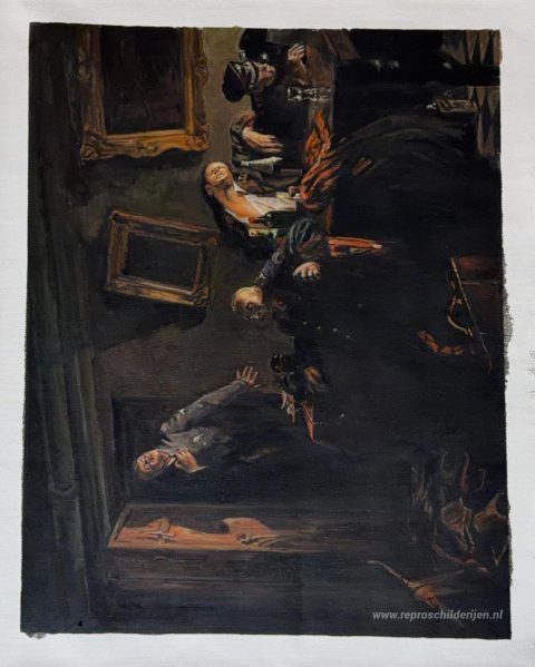Het einde van Hitler  – met de hand geschilderde reproductie, foto van het voltooide schilderij