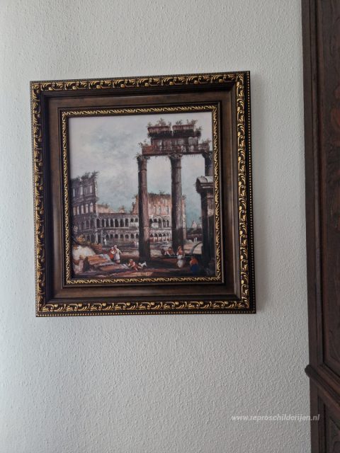 Capriccio met het Colosseum – met de hand geschilderde reproductie, foto van het voltooide schilderij