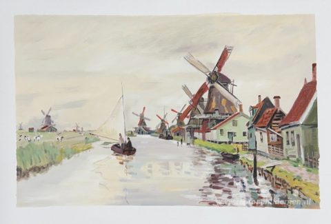 Dit motief, door ons met de hand geschilderd