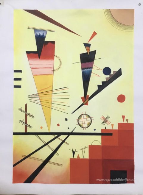 Vrolijke structuur – met de hand geschilderde reproductie, foto van het voltooide schilderij