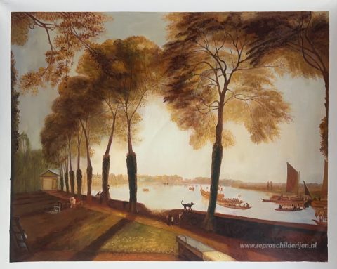 Mortlake-terras – met de hand geschilderde reproductie, foto van het voltooide schilderij