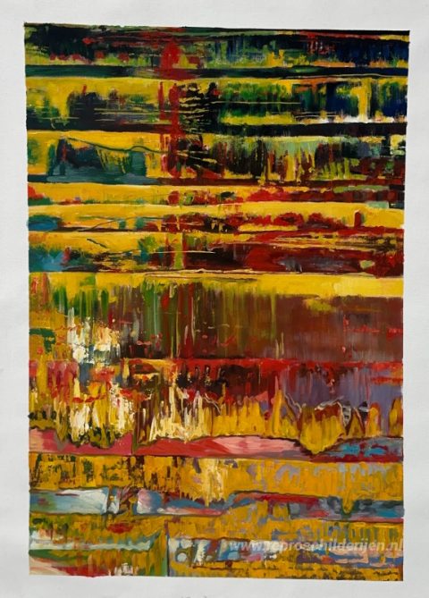 Abstract schilderij 780-1 – met de hand geschilderde reproductie, foto van het voltooide schilderij