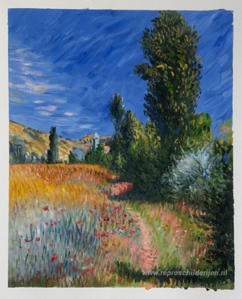 Landschap op het Ile Saint-Martin – met de hand geschilderde reproductie, foto van het voltooide schilderij