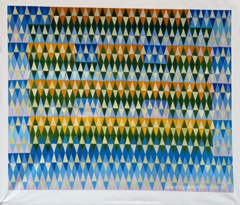 Iriserende interpenetratie nr. 5 - Eucalyptus – met de hand geschilderde reproductie, foto van het voltooide schilderij