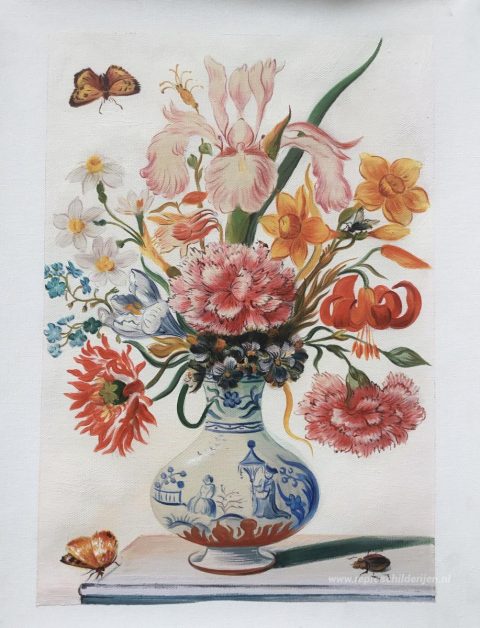onbekende titel – met de hand geschilderde reproductie, foto van het voltooide schilderij