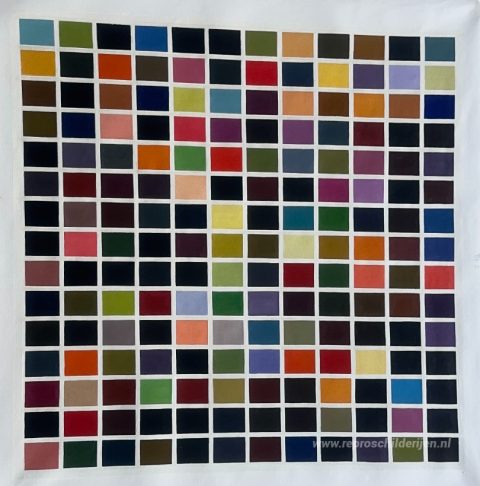 180 kleuren – met de hand geschilderde reproductie, foto van het voltooide schilderij