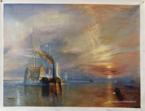 De Vechtende Temeraire trok naar haar laatste plaats om te worde – met de hand geschilderde reproductie, foto van het voltooide schilderij