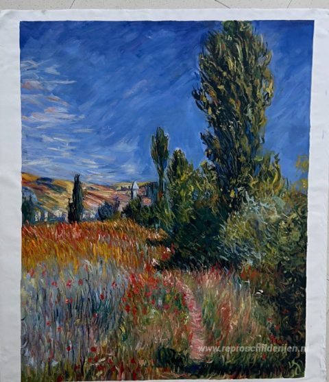 Landschap op het Ile Saint-Martin – met de hand geschilderde reproductie, foto van het voltooide schilderij
