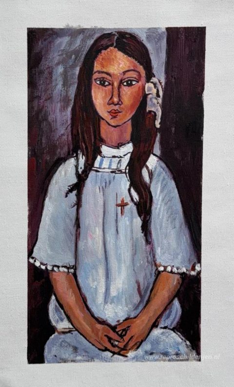 Alice – met de hand geschilderde reproductie, foto van het voltooide schilderij