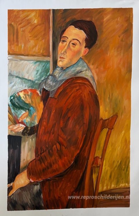 Zelfportret – met de hand geschilderde reproductie, foto van het voltooide schilderij
