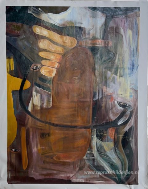 Zonder titel – met de hand geschilderde reproductie, foto van het voltooide schilderij