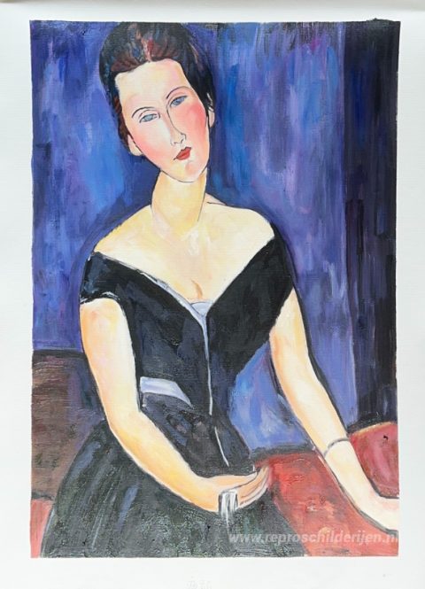Mevrouw Georges van Muyden – met de hand geschilderde reproductie, foto van het voltooide schilderij