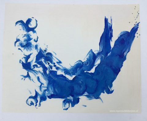 Antropometrie – met de hand geschilderde reproductie, foto van het voltooide schilderij