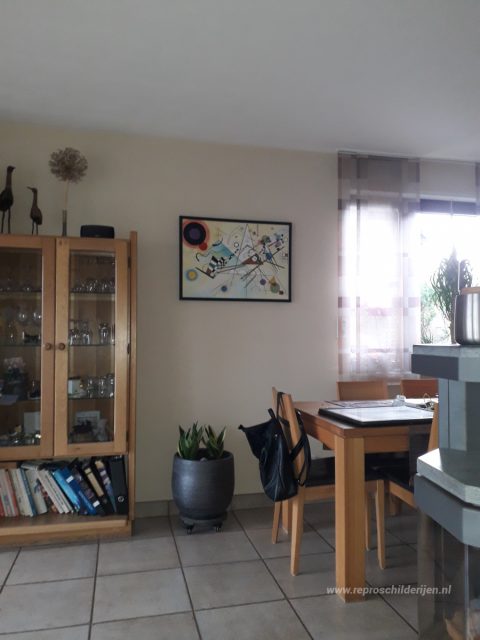 Samenstelling VIII – met de hand geschilderde reproductie, foto van het voltooide schilderij