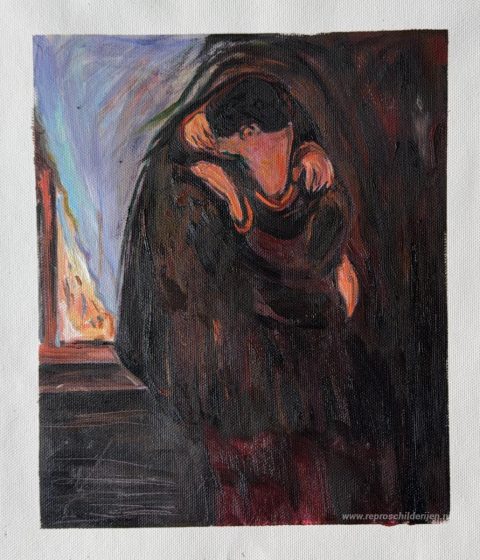 Kus – met de hand geschilderde reproductie, foto van het voltooide schilderij