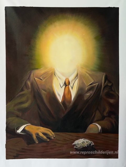 Het plezierprincipe (portret van Edward James) – met de hand geschilderde reproductie, foto van het voltooide schilderij