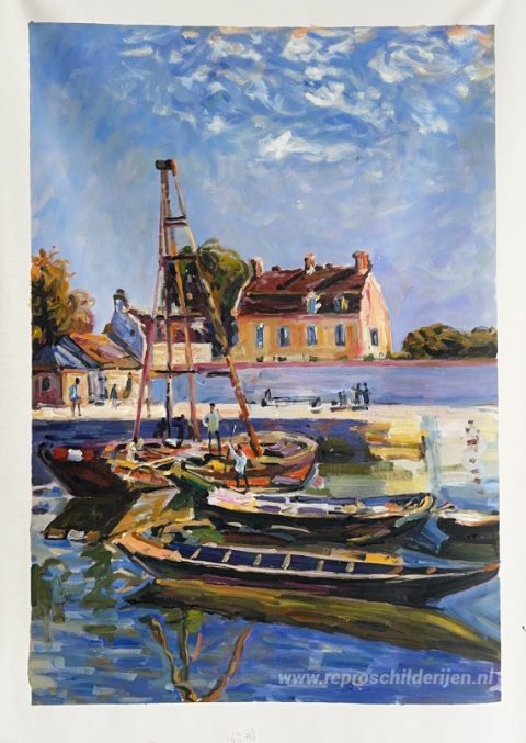 Boten – met de hand geschilderde reproductie, foto van het voltooide schilderij