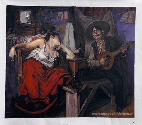 Fado – met de hand geschilderde reproductie, foto van het voltooide schilderij