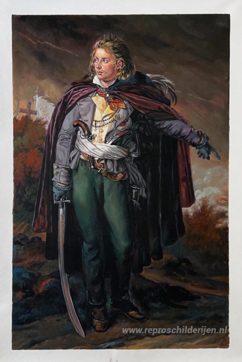 Jacques Cathelineau (1759-1793), algemene vendéen – met de hand geschilderde reproductie, foto van het voltooide schilderij