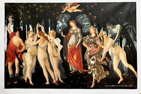 Lente – met de hand geschilderde reproductie, foto van het voltooide schilderij