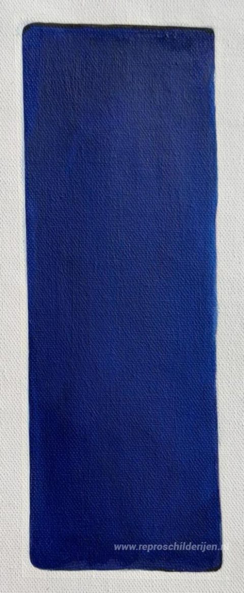 Zonder titel Blauw zwart-wit – met de hand geschilderde reproductie, foto van het voltooide schilderij