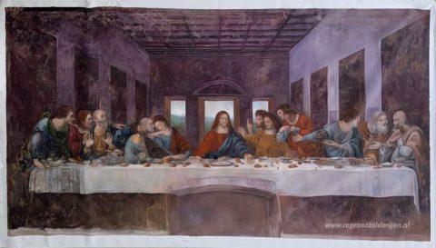 Het laatste avondmaal – met de hand geschilderde reproductie, foto van het voltooide schilderij
