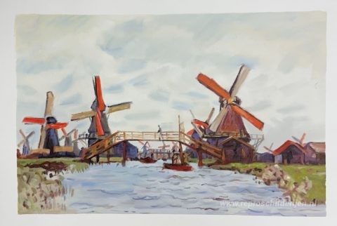 Dit motief, door ons met de hand geschilderd