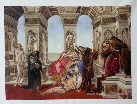 Laster van Apelles – met de hand geschilderde reproductie, foto van het voltooide schilderij