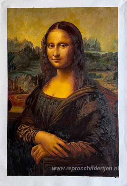 Mona Lisa – met de hand geschilderde reproductie, foto van het voltooide schilderij