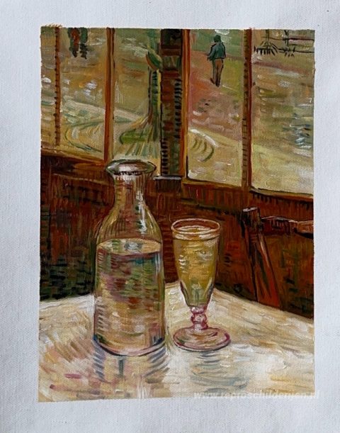 Absint – met de hand geschilderde reproductie, foto van het voltooide schilderij
