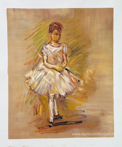 Kleine danseres – met de hand geschilderde reproductie, foto van het voltooide schilderij