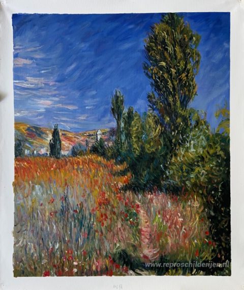 Landschap op het Ile Saint-Martin – met de hand geschilderde reproductie, foto van het voltooide schilderij