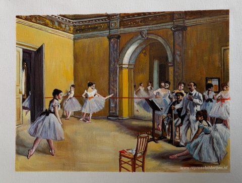 Dansles in de Opera – met de hand geschilderde reproductie, foto van het voltooide schilderij