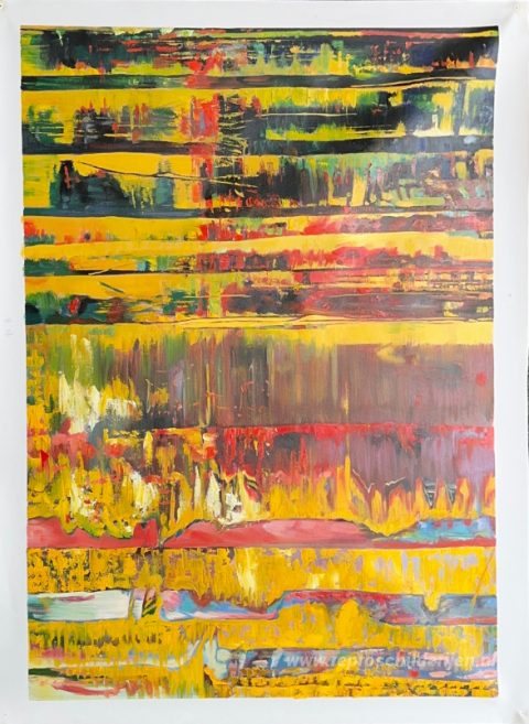 Abstract schilderij 780-1 – met de hand geschilderde reproductie, foto van het voltooide schilderij