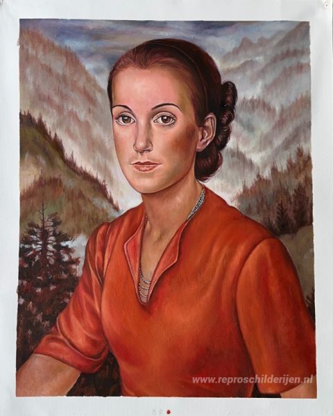 Isabella  – met de hand geschilderde reproductie, foto van het voltooide schilderij