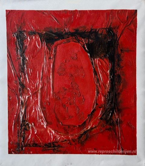 Rood kunststof – met de hand geschilderde reproductie, foto van het voltooide schilderij