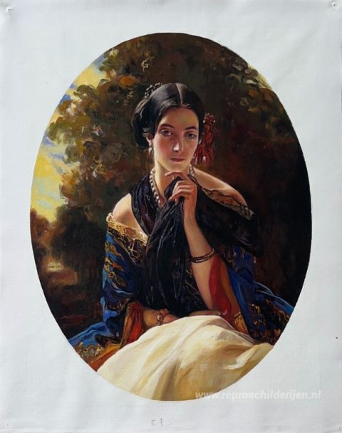 Leonilla Wittgenstein – met de hand geschilderde reproductie, foto van het voltooide schilderij