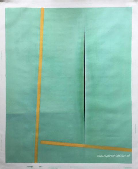 Ruimteconcept – met de hand geschilderde reproductie, foto van het voltooide schilderij